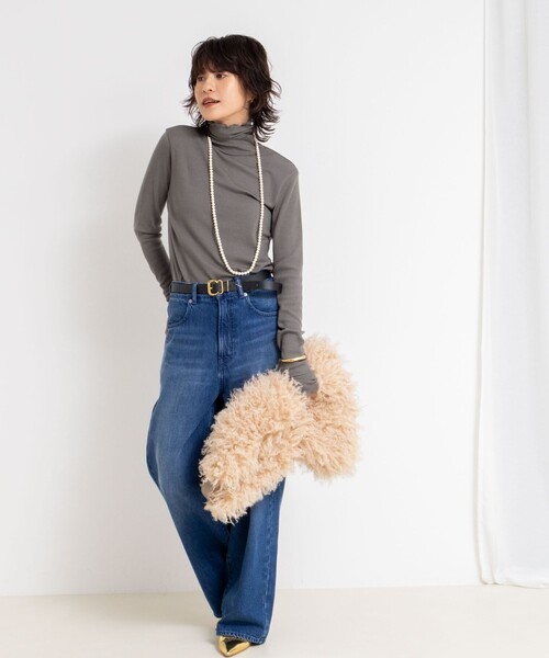 NOLLEY’S（ノーリーズ）の「MY STANDARD ウォッシャブルリブタートルネック（Tシャツ/カットソー・レディース・アイボリー/ブラック/チャコールグレー/オフホワイト/ダークブラウン・FREE）」の11枚目の写真