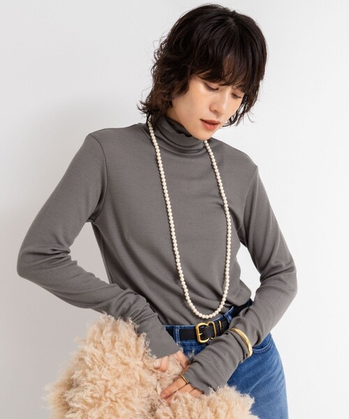 NOLLEY’S（ノーリーズ）の「MY STANDARD ウォッシャブルリブタートルネック（Tシャツ/カットソー・レディース・アイボリー/ブラック/チャコールグレー/オフホワイト/ダークブラウン・FREE）」の15枚目の写真