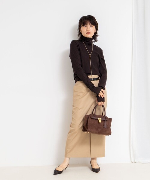 NOLLEY’S（ノーリーズ）の「MY STANDARD ウォッシャブルリブタートルネック（Tシャツ/カットソー・レディース・アイボリー/ブラック/チャコールグレー/オフホワイト/ダークブラウン・FREE）」の21枚目の写真