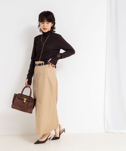 NOLLEY’S（ノーリーズ）の「MY STANDARD ウォッシャブルリブタートルネック（Tシャツ/カットソー・レディース・アイボリー/ブラック/チャコールグレー/オフホワイト/ダークブラウン・FREE）」の22枚目の写真