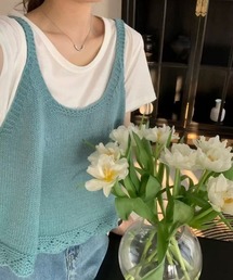 ニットベスト レディース 編み Aライン