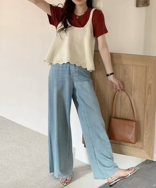 Miniministore(ミニミニストア)の「ニットベスト レディース 編み Aライン(ベスト・レディース・アイボリー/ブルー/グレー/クリーム/レッド・FREE)」の11枚目の写真