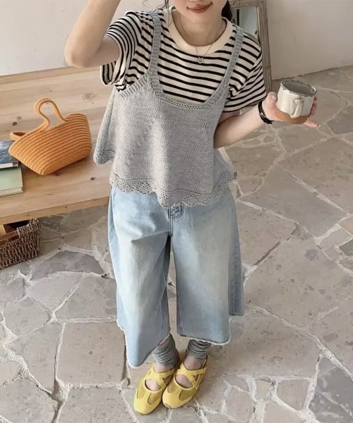 Miniministore(ミニミニストア)の「ニットベスト レディース 編み Aライン(ベスト・レディース・アイボリー/ブルー/グレー/クリーム/レッド・FREE)」の22枚目の写真