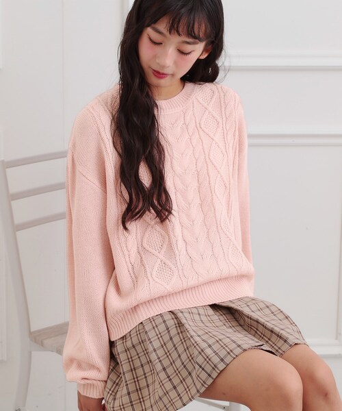 プチプラ】ケーブルニット（ニット/セーター）｜PINK-latte