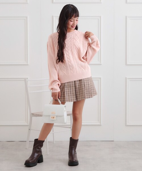 プチプラ】ケーブルニット（ニット/セーター）｜PINK-latte