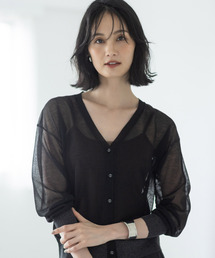 A/C DESIGN BY ALPHA CUBIC（エーシーデザインバイアルファキュービック）の「シアーカーディガン【洗える】（カーディガン/ボレロ）」