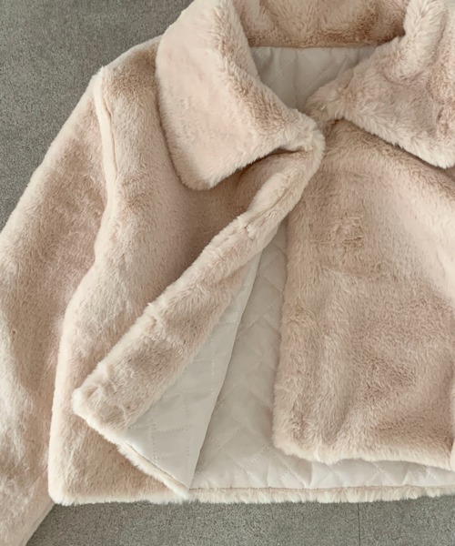 セール】【2025秋冬新作】襟付きフェイクファーショートブルゾン