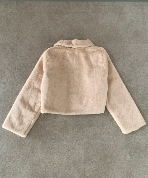 Mejoul（メジュール）の「襟付きフェイクファーショートブルゾン（ブルゾン・レディース・ベージュ/ホワイト・L/M）」の21枚目の写真