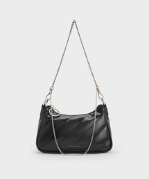 CHARLES & KEITH(チャールズ & キース)のPhilomena クリンクルエフェクトチェーンストラップ クロスボディバッグ(ボディバッグ/ウエストポーチ)