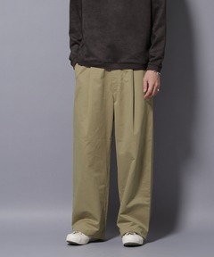 Two-Tuck Wide Structured Chino Pants / 2タックワイドカーブデザイン