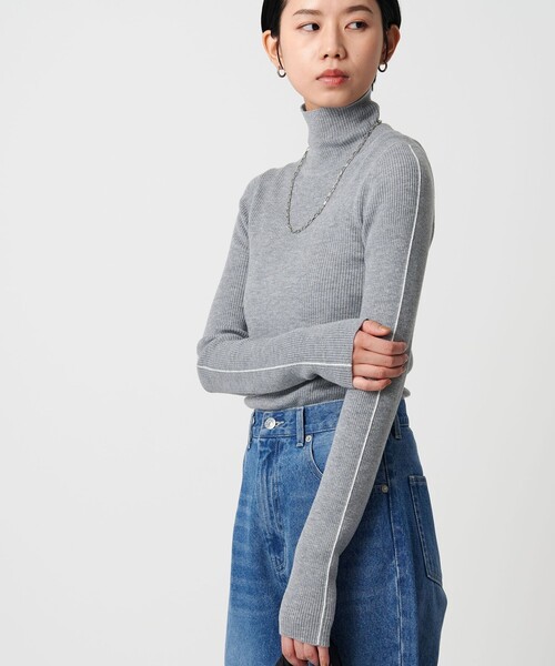 CITEN（シテン）の「＜CITEN＞エッセンシャルリブニット（ニット/セーター・レディース・ダークブラウン/ホワイト/ブラック/グレー系/コバルトブルー/レッド・FREE）」の3枚目の写真