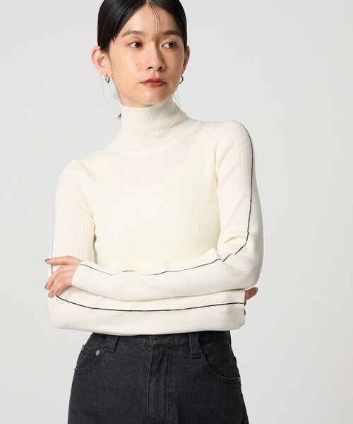 CITEN（シテン）の「＜CITEN＞エッセンシャルリブニット（ニット/セーター・レディース・ダークブラウン/ホワイト/ブラック/グレー系/コバルトブルー/レッド・FREE）」の2枚目の写真