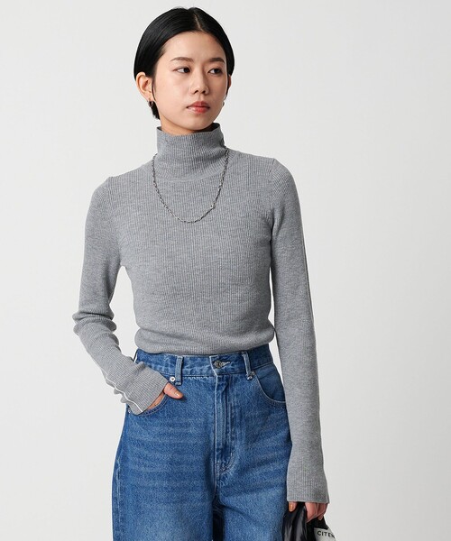 CITEN（シテン）の「＜CITEN＞エッセンシャルリブニット（ニット/セーター・レディース・ダークブラウン/ホワイト/ブラック/グレー系/コバルトブルー/レッド・FREE）」の7枚目の写真