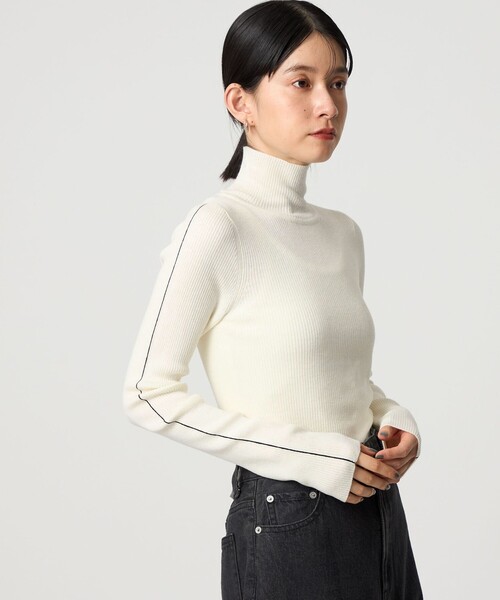 CITEN（シテン）の「＜CITEN＞エッセンシャルリブニット（ニット/セーター・レディース・ダークブラウン/ホワイト/ブラック/グレー系/コバルトブルー/レッド・FREE）」の9枚目の写真