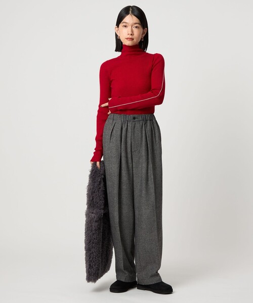 CITEN（シテン）の「＜CITEN＞エッセンシャルリブニット（ニット/セーター・レディース・ダークブラウン/ホワイト/ブラック/グレー系/コバルトブルー/レッド・FREE）」の16枚目の写真