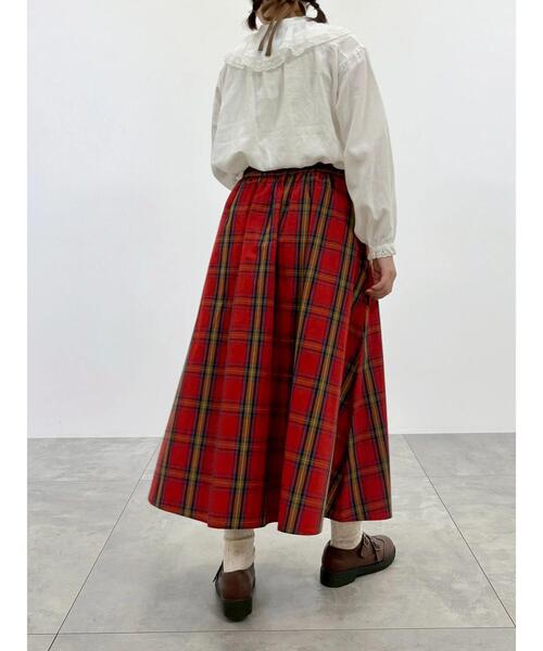 Samansa Mos2（サマンサ モスモス）の「柄アソートタックスカート（スカート・レディース・ネイビー/チャコールグレー/オフホワイト/ダークブラウン/レッド・F）」の13枚目の写真