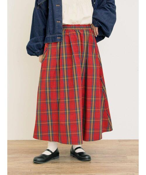 Samansa Mos2（サマンサ モスモス）の「柄アソートタックスカート（スカート・レディース・ネイビー/チャコールグレー/オフホワイト/ダークブラウン/レッド・F）」の18枚目の写真