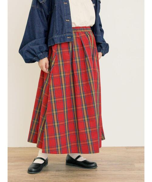 Samansa Mos2（サマンサ モスモス）の「柄アソートタックスカート（スカート・レディース・ネイビー/チャコールグレー/オフホワイト/ダークブラウン/レッド・F）」の21枚目の写真