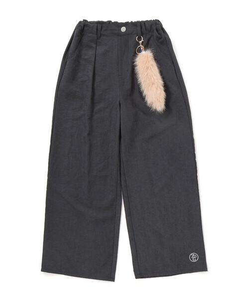 ZIDDY（ジディ）の「キーホルダー付きサテンライクワイドパンツ(130~160cm)（その他パンツ・キッズ・ブラック/グレー・130cm/150cm/140cm/FREE）」の9枚目の写真