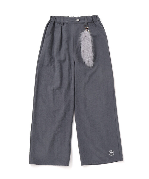 ZIDDY（ジディ）の「キーホルダー付きサテンライクワイドパンツ(130~160cm)（その他パンツ・キッズ・ブラック/グレー・130cm/150cm/140cm/FREE）」の12枚目の写真