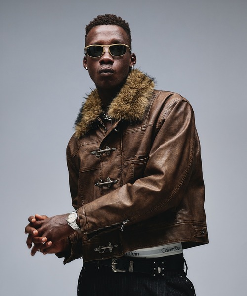 ANDER HUNK（アンダーハンク）の「Fireman Design Fur Riders Jacket / ファイヤーマンデザインファーライダースジャケット（ブルゾン・メンズ・ブラウン/ブラック・SMALL/MEDIUM/LARGE）」の21枚目の写真