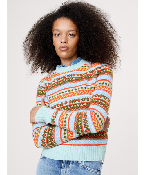 Banana Republic（バナナリパブリック）の「メリノ コットン クルーネックセーター（ニット/セーター・レディース・レッド系その他/チャコールグレー/ブルー/アイボリー/マルチ/イエロー/オレンジ/ホワイト×ブルー・M/L/XS/S）」の8枚目の写真