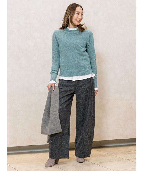 Banana Republic（バナナリパブリック）の「メリノ コットン クルーネックセーター（ニット/セーター・レディース・レッド系その他/チャコールグレー/ブルー/アイボリー/マルチ/イエロー/オレンジ/ホワイト×ブルー・M/L/XS/S）」の11枚目の写真