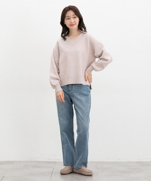 Honeys（ハニーズ）の「ラメ入Ｖネックニット（ニット/セーター・レディース・ライトグリーン/ピンク/モカ/ブルー/グレー・L/S/M/LL）」の9枚目の写真