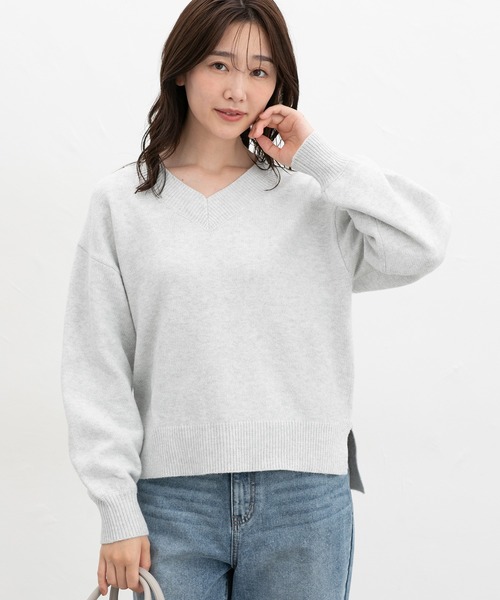 Honeys（ハニーズ）の「ラメ入Ｖネックニット（ニット/セーター・レディース・ライトグリーン/ピンク/モカ/ブルー/グレー・L/S/M/LL）」の15枚目の写真