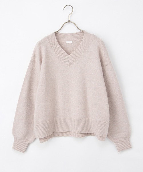 Honeys（ハニーズ）の「ラメ入Ｖネックニット（ニット/セーター・レディース・ライトグリーン/ピンク/モカ/ブルー/グレー・L/S/M/LL）」の21枚目の写真