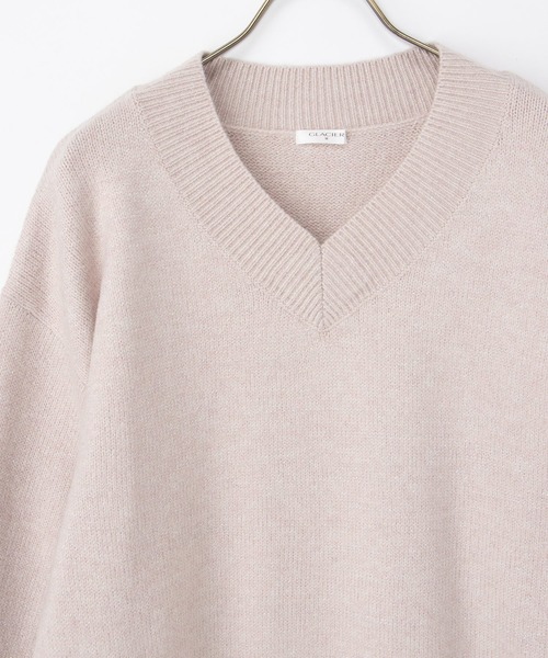 Honeys（ハニーズ）の「ラメ入Ｖネックニット（ニット/セーター・レディース・ライトグリーン/ピンク/モカ/ブルー/グレー・L/S/M/LL）」の22枚目の写真