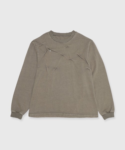 JOSE MOON（ジョゼムーン）の「TATAMI SIWA T SHIRT/タタミシワシャツ（Tシャツ/カットソー・レディース・ホワイト/ブラウン/ブラック・FREE）」の3枚目の写真