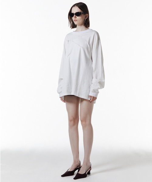 JOSE MOON（ジョゼムーン）の「TATAMI SIWA T SHIRT/タタミシワシャツ（Tシャツ/カットソー・レディース・ホワイト/ブラウン/ブラック・FREE）」の9枚目の写真