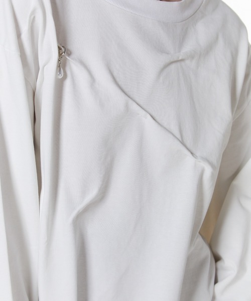 JOSE MOON（ジョゼムーン）の「TATAMI SIWA T SHIRT/タタミシワシャツ（Tシャツ/カットソー・レディース・ホワイト/ブラウン/ブラック・FREE）」の16枚目の写真