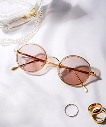 LUXSTYLE（ラグスタイル）の「インナーリムデザインメタルフレームラウンドサングラス（サングラス）」