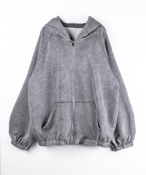 2color 】ピグメントヴィンテージ加工ジップアップパーカー