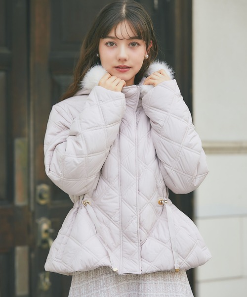 tocco❤︎ベージュフードコート フードファー取り外し可能ドロスト付き