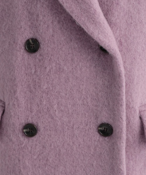 mysty woman（ミスティウーマン）の「アルパカ混シャギーコート 592548（チェスターコート・レディース・パープル/ネイビー/オフホワイト・FREE）」の15枚目の写真