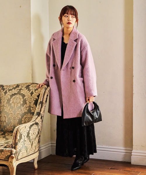 セール】アルパカ混シャギーコート 592548（チェスターコート）｜mysty