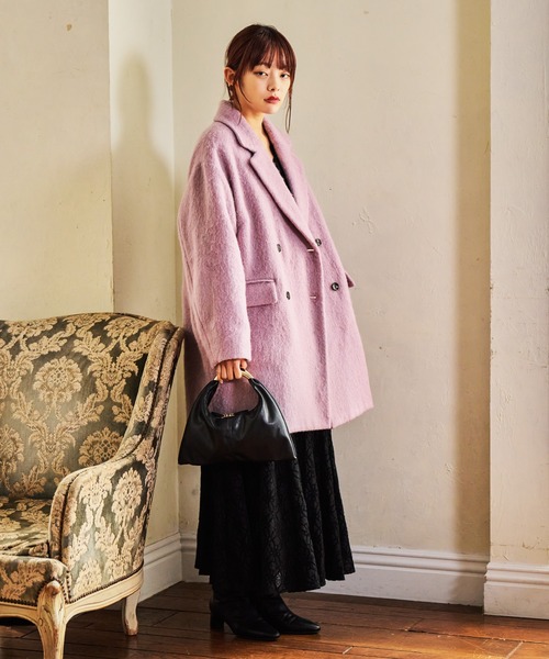 セール】アルパカ混シャギーコート 592548（チェスターコート）｜mysty