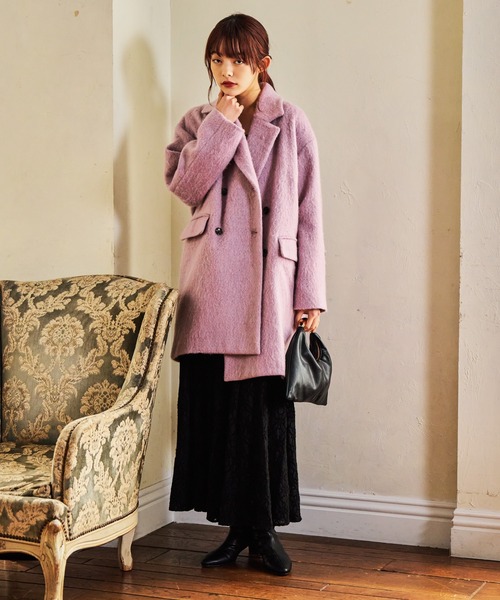 セール】アルパカ混シャギーコート 592548（チェスターコート）｜mysty