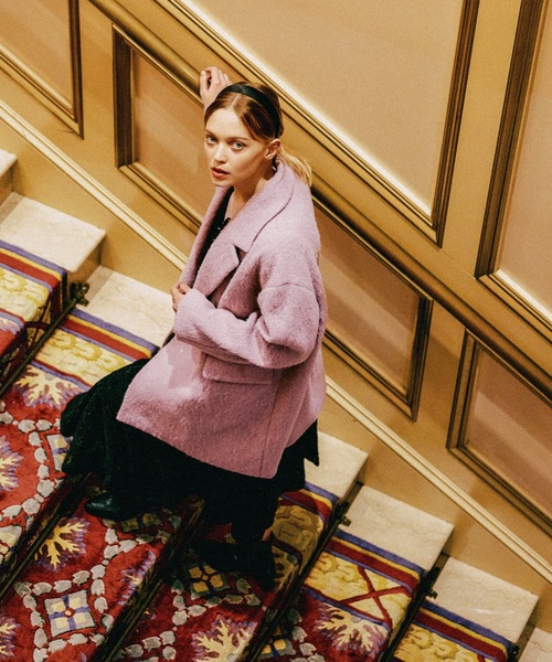 アルパカ混シャギーコート 592548（チェスターコート）｜mysty woman