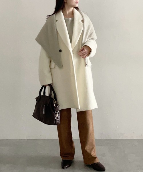 セール】アルパカ混シャギーコート 592548（チェスターコート）｜mysty