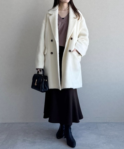 セール】アルパカ混シャギーコート 592548（チェスターコート）｜mysty