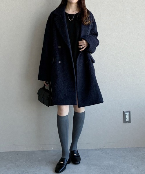 セール】アルパカ混シャギーコート 592548（チェスターコート）｜mysty