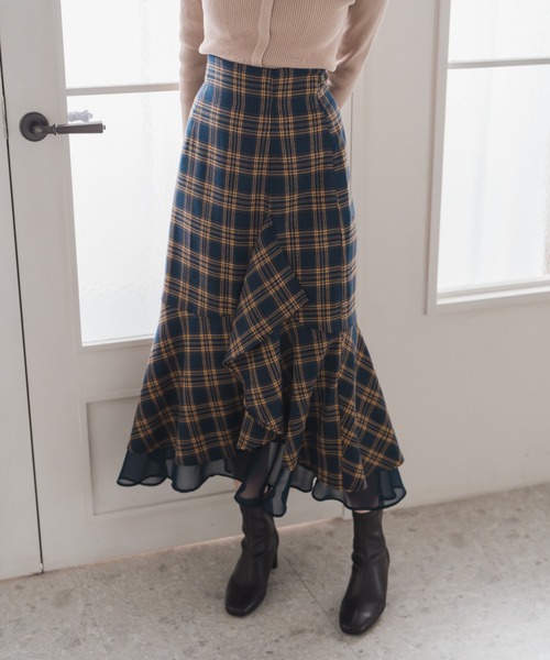 ミッシュマッシュ（MISCH MASCH）/2025秋冬新作 ラッフル裾シアースカート セール】2025秋冬新作 ラッフル裾シアースカート（スカート）｜MISCH