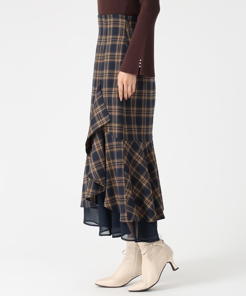 MISCH MASCH(ミッシュマッシュ)の「ラッフル裾シアースカート(スカート・レディース・イエロー/ネイビー/ブラック・S/M)」の10枚目の写真