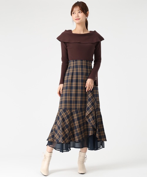 MISCH MASCH(ミッシュマッシュ)の「ラッフル裾シアースカート(スカート・レディース・イエロー/ネイビー/ブラック・S/M)」の18枚目の写真