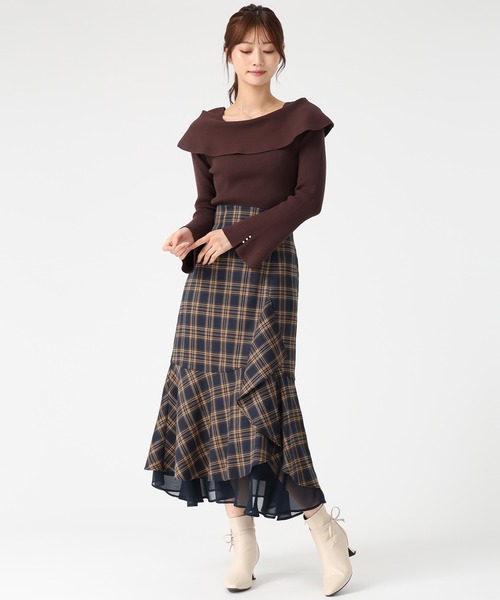 MISCH MASCH(ミッシュマッシュ)の「ラッフル裾シアースカート(スカート・レディース・イエロー/ネイビー/ブラック・S/M)」の19枚目の写真