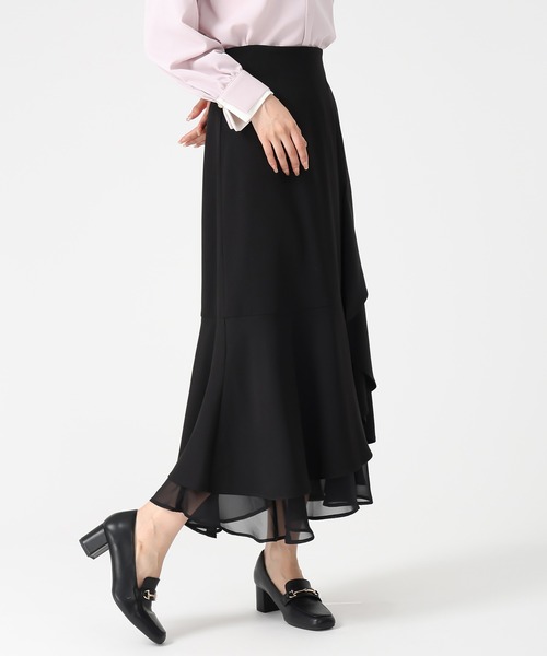 MISCH MASCH(ミッシュマッシュ)の「ラッフル裾シアースカート(スカート・レディース・イエロー/ネイビー/ブラック・S/M)」の6枚目の写真